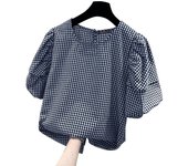 Vintage Checked Blouse Women Summer Short Sleeve Tops Elegant OL Work Shirt 2024 ZANZEA Fashion Casual Grid Prints Blusas Femme