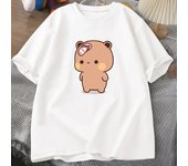 Men T-shirt Cute Cartoon Bubu Is Throwing Flip-flops At Dudu Tshirt Funny Cotton Short Sleeve Grpahic T Shirts Mens Tops 71812