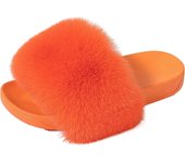 Sandalias peludas para mujer Sandalias de piel sintética Sandalias mullidas Sandalias con punta abierta Lindas zapatillas de piel Zapatillas mullidas sin cordones