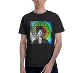 Men's T Shirt Cotton Graphic Short Tees Soft Cotton Crew Neck Sleeve Tee Black