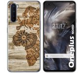 Tumundosmartphone Funda Gel Tpu para OnePlus Nord diseño Madera 07 Dibujos