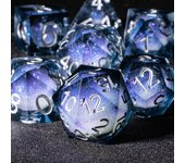 7PCS Sharp Resin Dice Set Liquid Core Dice & Sharp Edge Role Playing Games Dice,Gold foil resin dice
