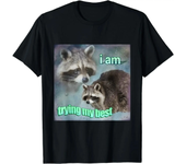 Funny 3 Racoon Moon Howling Raccoon Head Funny for Men Women Kid T-Shirt Casual Cotton Daily Four Seasons Tees Tshirt Streetwear