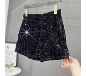 Hot Girl Y2k European and American Style Sequined Shorts Slim Fit Suede Embroidered Sequined Casual Hot Pants for Women