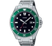 Reloj de pulsera CASIO Collection - MDV-107D-3A correa color: Gris plata Dial Negro Hombre