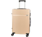 DAM Maleta mediana trolley rígida ultraligera, de ABS de alta resistencia. Cerradura numérica y 4 ruedas dobles extraíbles y giratorias 360°.  42x25x65Cm