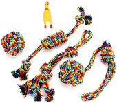Juguete de cuerda para perros, juguete de cuerda para perros, juego de juguetes de cuerda para perros, juguete interactivo para masticar, beneficioso para la limpieza de los dientes de los perros, para cachorros de perros pequeños y medianos