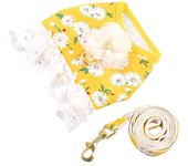 Verde Juego de Arnés y Correa para Perro No Pull Soft Malla Transpirable Cute Floral Puppy Cat Chaleco DE SEGURIDAD Arneses para Perros Pequeños Gatos Niñas Amarillo XS