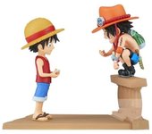 Figura banpresto one piece world collectable log stories luffy y ace 8cm