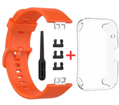 Silicone Watch Strap + Case For Huawei Watch Fit Strap Replacement Band Multicolor Protective Case Accessories band