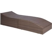 vidaXL Tumbona con cojín ratán sintético Negro y blanco, Marrón, Sillas de Exterior Ideal para jardín, playa, piscina, terraza Tumbona Piscina Tumbonas Playa Tumbonas Jardín Exterior