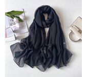 Solid Color Transparent Chiffon Silk Scarf Summer Beach Towel Sunscreen Shawl Muslim Long Shawl Islamic Turban Bandanna Hijab