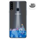Tumundosmartphone Funda Gel Transparente para Samsung Galaxy A20s diseño Hipo Dibujos