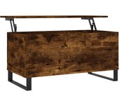 vidaXL Mesa de centro madera contrachapada 90x44,5x45 cm Blanco, Negro, Roble Sonoma Mesita de Salón o Comedor o Auxiliar Mesa de Café Meuble Salón