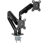 Maclean mc-861n soporte para 2 monitores, resorte de gas, 13"-27", 7kg, negro