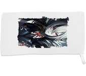 MERCHANDMANIA TOALLA PEQUEÑA ABSORBENTE personaje videojuego chica mujer siniestra rpg suave personalizada con cinta elastica