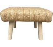Taburete de Madera y Yute Trenzado Artesanal de Diseño