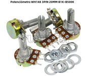 5PCS WH148 B1K B2K B5K B10K B20K B50K B100K B500K 3Pin 20mm Shaft Amplifier Dual Stereo Potentiometer 1K 2K 5K 10K 50K 100K 500K