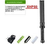 XHP50 T6  Q5 Telescopic Baton Flashlight Self Defense Powerful LED Tactical Baseball Bat Flashlight Torch Rechargeable Lantern