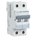 HAGER MUN206A | Interruptor automático 2P 6A curva-C 6kA