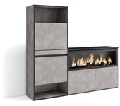 Skraut Home - Zapatero - Armario para zapatos y botas - organizador de zapatos - 167x35x145 cm - Dormitorio - Habitación - Chimenea eléctrica XXL led efecto fuego 3d - Estilo Moderno