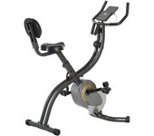 HOMCOM Bicicleta estática, X-Bike, entrenador de bicicleta 2 en 1 volante de 6 kg, bicicleta de ajuste con resistencia magnética ajustable de 16 niveles y 1 par de cuerdas de tensión, acero, negro + gris, 51 x 97 x 115 cm