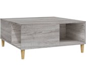 vidaXL Mesa de centro madera contrachapada 80x80x36,5 cm Blanco, Negro, Blanco brillante Mesita de Salón o Comedor o Auxiliar Mesa de Café Meuble Salón