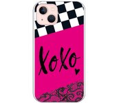 Funda compatible con iPhone 13 - Diseño Xoxo fondo rosa