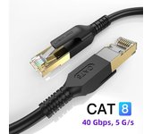 UGOURD Ethernet Cable Cat 8 Network Internet Lan RJ45 CAT8 Cable Round Gold Plated 40Gbps 2000MHz for Router Modem Laptop PS 5/4