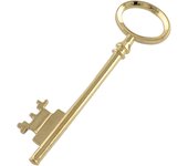 5pc Tibetan Style Alloy Skeleton Key Large Pendants Lead Free & Cadmium Free Golden 80x23x3mm Hole: 12x18mm