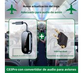 Bluetooth 5.4 Audio Adapter Receiver Transmitter Multipoint Connect 3.5MM AUX With MIC For Car Airplane TV PC Wired Speakers