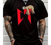Men's 100_ cotton summer loose size Gas Monkey Creative pattern print slim fit casual sports round neck short sleeved T-shirt