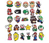 27 piezas de joyas para zapatos de Super Mario Bros, decoraciones para zapatos Croc Clog para niños y adultos