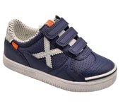 Zapatillas Deportivas Para Niños, Marca Munich, En Color Azul Marino Con Velcro. Munich