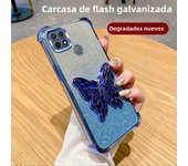 Luxury Glitter Butterfly Holder Phone Case for Oppo A60 A18 A38 A55 A56 A57 A77 A36 A35 A32 5G TPU Plating Protector Back Cover