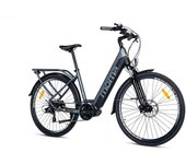 Moma Bikes Bicicleta Electrica, Urbana E-CITY-28"PRO Motor Central, Aluminio. SHIMANO 7v & Frenos Disco Hidráulicos, Bateria Integrada Ion Litio 48V 13Ah