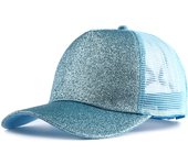 2023 New Summer Glitter High Ponytail Baseball Cap Female Snapback Hat Casual Black White Pink Mesh Trucker Caps for Women Gorra