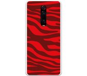Funda compatible con Xiaomi Mi 9T (Redmi K20) - Animal Print Zebra Rojo Granate