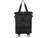 Bolsa de viaje plegable, bolsa de lona con ruedas expandible con bolsillos dobles, cartera para pulsera, bolsa de deporte, bolsa de gimnasio, bolsa de lona con ruedas, bolsa de viaje de fin de semana, adecuada para hombres y mujeres
