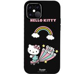 Funda original compatible con iPhone 12 - 12 Pro Negro con un diseño de Hello Kitty girl power