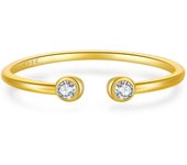ANDYWEN 100% 925 Sterling Silver Gold Clear CZ Resizable Women Silver Ring  2024 Spring Valentiens Luxury Fine Jewelry Gift