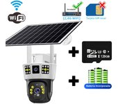 6K 12MP HD Solar Camera 4G SIM Card Wifi Outdoor IP Wireless Security CCTV Surveillance PTZ Night Vision PIR Human Detection Cam