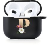 26 Letters Name Black Earphone Case For Apple Airpods 4 2024 Cases Airpods Pro 2 Bluetooth Headset Case Air Pods 3 2 Cover Funda