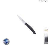 SANCO STORE - ORYX Cuchillo Nuuk Mondador Hoja Acero Inoxidable 9 cm. Negro (Blister 3 Piezas)