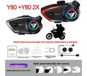 Y80 2X Motorcycle Helmet Intercom Bluetooth Headset V5.3 Hands Free Call Wireless Noise Reduction Waterproof 1000M Interphone