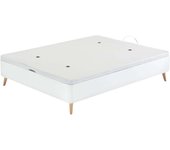 Canapé alto estilo nórdico con patas ligeramente inclinadas color blanco cama dormitorio