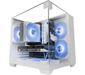 Mars Gaming MC-VISIONM, Caja Gaming Compacta MicroATX, Triple Cristal Templado, Estructura Doble Cámara, Soporte Refrigeración Líquida hasta 240mm, Minitorre PC con Amplia Capacidad Interna, Caja PC Negra, Rosa o Blanca