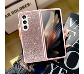 Rhinestone Glitter Sequins Trim Phone Case for Samsung Galaxy Z Fold 6 5 4 3 5G Soft TPU Frame Shockproof Back Cover for Fold6