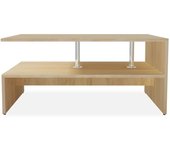vidaXL Mesa de centro de madera contrachapada 90x59x42cm Blanco, Roble, Roble y blanco Mesita de Salón o Comedor o Auxiliar Mesa de Café Meuble Salón