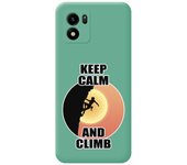 Funda Silicona Líquida Verde para Vivo Y01 diseño Mujer Escalada Dibujos